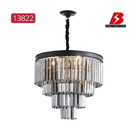 BO CHANDELIER 13822 500mm E14*8 BLACK 20INCH