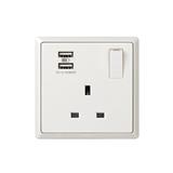 13A 1G SWITCH SOCKET WITH 2USB-WH INFINIT T&J