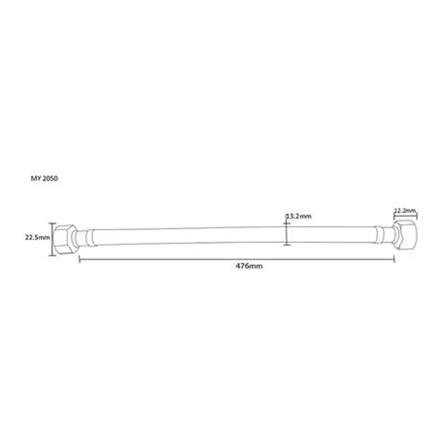 WATER INLET HOSE 20" FOR HOT AND COLD WATER (H47.60XW1.32XD1.32 CM)