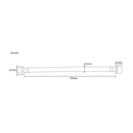 MOYA WATER INLET HOSE 30" FOR HOT AND COLD WATER (H72.60XW1.32XD1.32 CM)