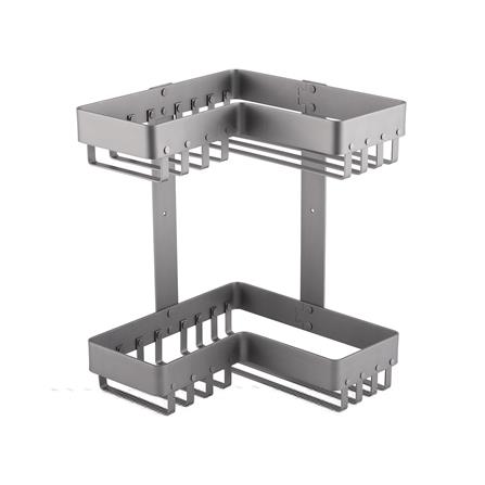 MOYA BATH RACK 2TIER KUH002 ALUMINIUM MATTE GREY (W24XD11.2XH31.4 CM)