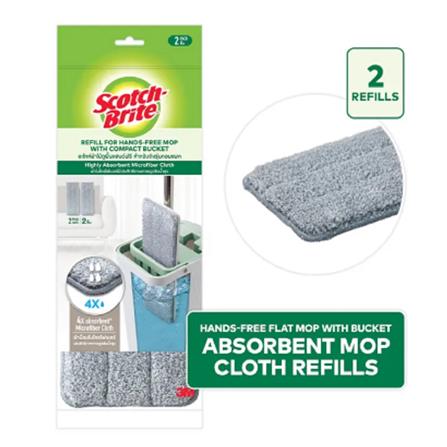 SCOTCH BRITE ANDS-FREE FLAT MICROFIBER MOP REFILL PACK (2PCS/PACK)