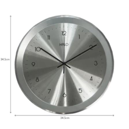 HALO WALL CLOCK 13 INCH SILVER ALUMINIUM