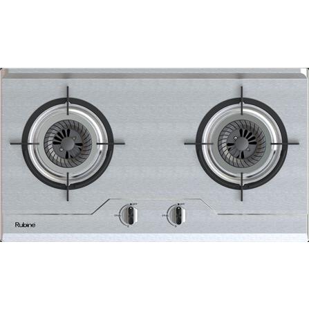 RUBINE GAS HOB RGH-CALDO2B-SS 2BURNERs STAINLESS STEEL 5.2KW 76CM