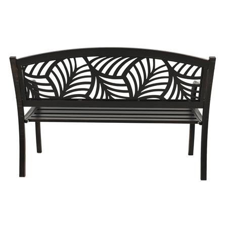 PATIO IRON BENCH SPRING EVELYN PALM BRONZE