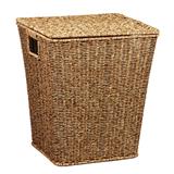 BASKET SQUARE SAAN WITH LID BROWN PLIM 38X35X42CM