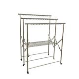 3-BAR EXTENDABLE FOLDING STAINLESS STEEL CLOTHES RACK WITH CASTERS MHT 22-99X160-168X130-178CM