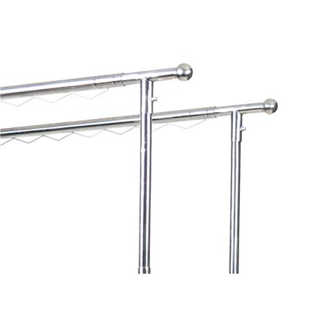 2-BAR ADJUSTABLE FOLDING STAINLESS STEEL CLOTHES RACK WITH CASTERS MHT 15-50X75-115X160-180CM
