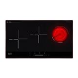 RUBINE CERAMIC+INDUCTION HYBRID HOB RCH-RIVOLI57-BL BLACK 76CM