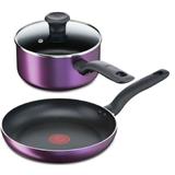 TEFAL B504S2 COOKING SOURCE 3 PC SET FRYPAN 24 CM + SAUCEPAN 18 CM + LID.