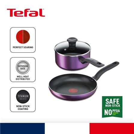 TEFAL B504S2 COOKING SOURCE 3 PC SET FRYPAN 24 CM + SAUCEPAN 18 CM + LID.