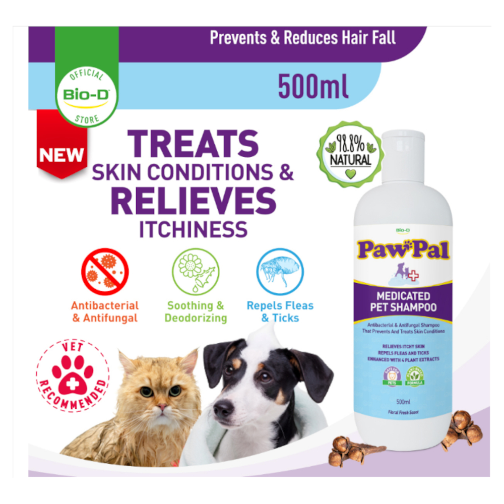 BIO-D PAWPAL PET MEDICATED SHAMPOO SOLUTION 500ML