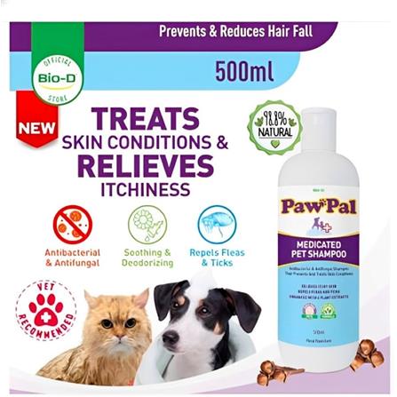BIO-D PAWPAL PET MEDICATED SHAMPOO SOLUTION 500ML