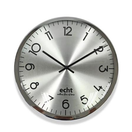ECHT 12" Wall Clock E248-SR With Dome Glass Silver