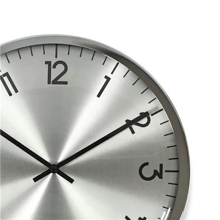 ECHT 12" Wall Clock E248-SR With Dome Glass Silver