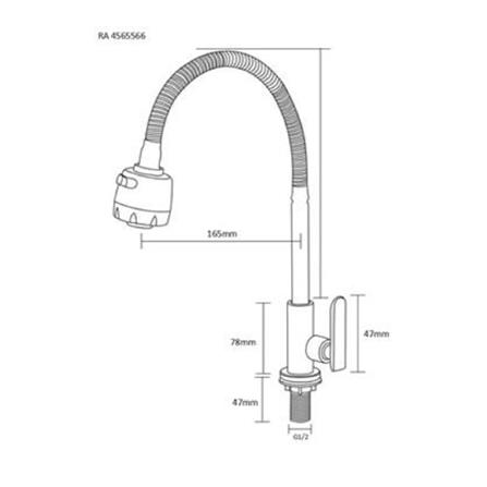 RASLAND SINK FAUCET RA 4565566 SS304 H35XW21XD3.7 CM