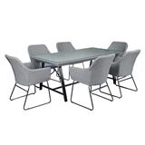 6-SEAT PATIO SET SPRING RACHEL GRAY [EXCLUSIVE FROM HOMEPRO THAILAND]