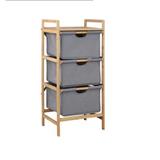 3 FABRIC DRAWER GINA 45X32X96CM GREY