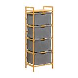 4 FABRIC DRAWER GINA 45X32X121CM GREY