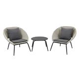 2-SEAT PE RATTAN PATIO SET SPRING SAND LIGHT GREY [EXCLUSIVE FROM HOMEPRO THAILAND]