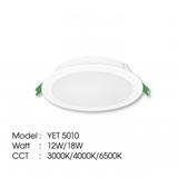 YETPLUS RECESSED DOWNLIGHT LED 5010 12W DAYLIGHT (6500K) ROUND 5"