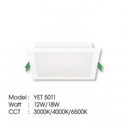 YETPLUS RECESSED DOWNLIGHT LED 5011 18W DAYLIGHT (6500K)SQUARE 6"