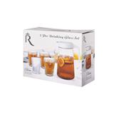 ROYAL GLASS 5PC DRINK SET JHXC05241GS3  (JUG: 1.2L, 4 X CUP: 230ML)