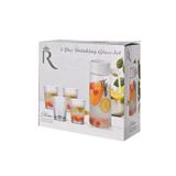 ROYAL GLASS 5PC DRINK SET JHXC05336ST4 (JUG: 1.3L, 4 X CUP: 275ML)