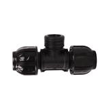 SPRING PE COMPRESSION TEE FITTING FPT 20MMX1/2IN BLACK