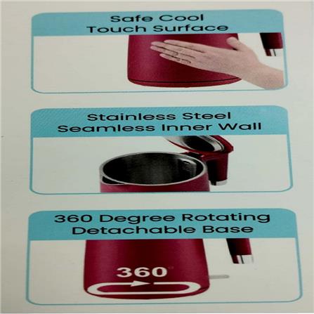 ELBA KET EJK-Q1783SS(RD) 2200W 1.7L RED DOUBLE WALL