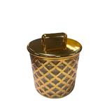 COSSY PLUS  ARYLIC ROUND CANISTER GOLD PLATED