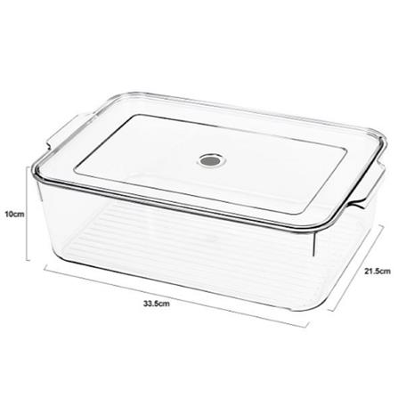 FRIDGE BOX WITH LID 21.5X33.5X10CM SNOWY CLEAR