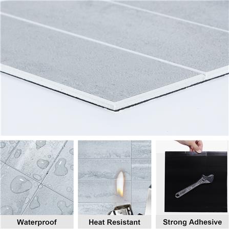 TARA PEEL & STICK ALUMINIUM WALL STICKER 29.6X28.8CM GREY MARBLE 2IN1