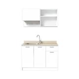 COMPACT KITCHEN WITH LEFT SINK COUNTERTOP CABIN NAMI 120CM WHITE [EXCLUSIVE FROM HOMEPRO THAILAND]