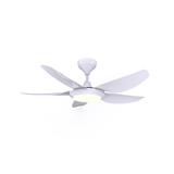 RUBINE CEILING FAN AVENS LED 5BLADE MATTE WHITE 42INCH