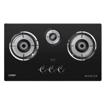 LIVINOX FLEXIBLE GAS HOB LGH-338T 3B-BL 3BURNER 5.2KW + 1.65KW 78CM BLACK