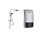 RUBINE SHOWER HEATER DC PUMP WITH RAIN SHOWER RWH-IAD931D-RTMS METALLIC SILVER