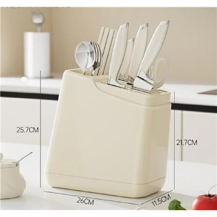 KNIFE HOLDER KECH IVORY 26X11.5X25.7CM