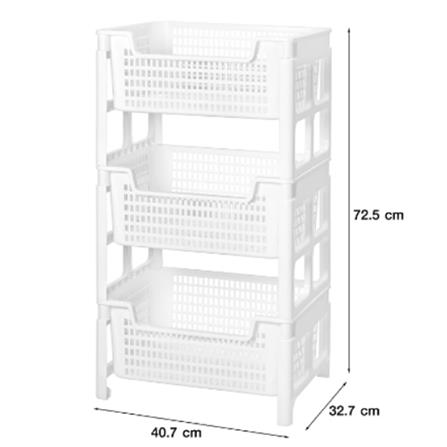 3TIER SHELVES STACKO PURE 40.7x32.7x72.5CM WHITE