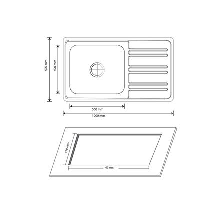 BUILT-IN SINK AXIA RIVIERA 100 1B1D STAINLESS STEEL [EXCLUSIVE FROM HOMEPRO THAILAND]