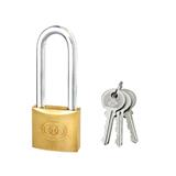 TRI-CIRCLE LONG SHACKLE BRASS PADLOCK 25MM
