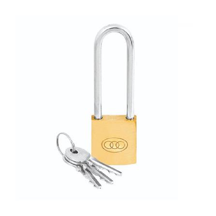 TRI-CIRCLE LONG SHACKLE  BRASS PADLOCK 50MM