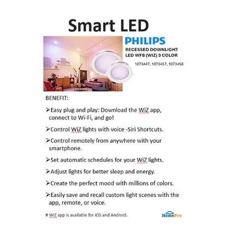 PHILIPS RECESSED DOWNLIGHT LED WFB 12W RGB 6INCH ROUND