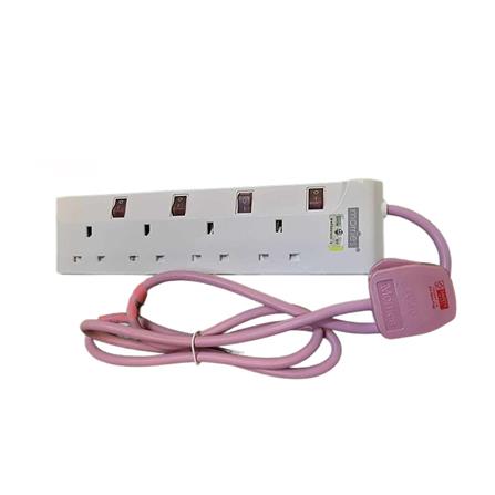 MORRIES EXTENSION SOCKET 4GANG 1.5M WITH NEON PINK MS3244-1.5