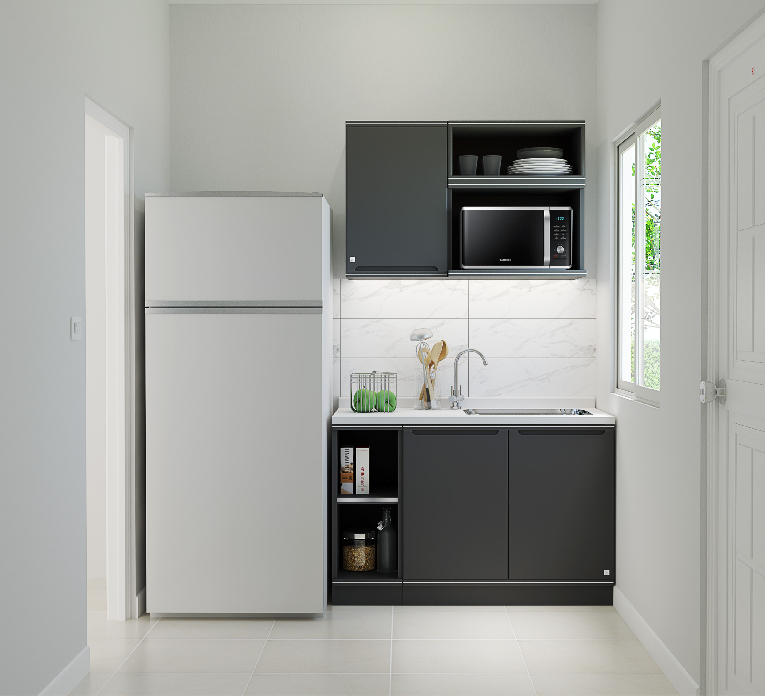 KING ROCKA PLATINUM DOUBLE COUNTER CABINET 90WX58DX83H GREY