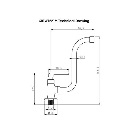 SORENTO WALL MOUNTED ABLUTION TAP (SRTWT2219)