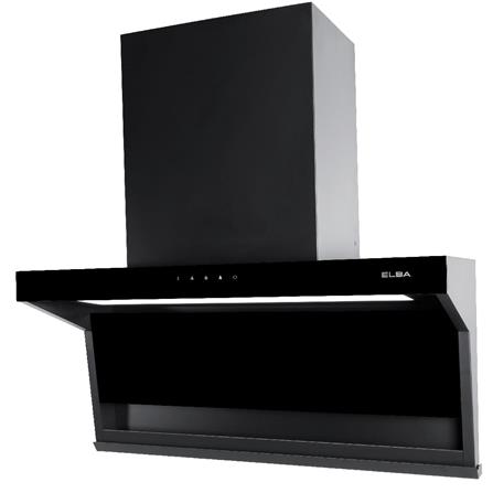 ELBA DESIGNER HOOD MONZA EH-Q9327ST(BK) L SHAPE BLACK 90CM 2000M3/H