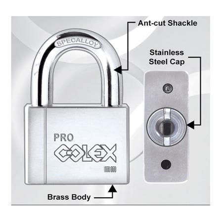 COLEX PRO ANTI-CUT SINGLE PADLOCK RA501 50MM