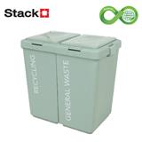 DUAL DUSTBIN 18+18L STACKO CIRCULAR PRODUCT LIGHT GREEN