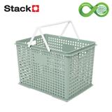 STORAGE BOX WITH HANDLE STACKO SIZE L CIRCULAR PRODUCT GREEN 39.5X27.5X26.5CM